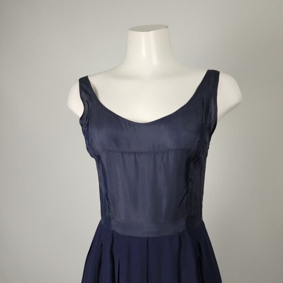 Teal Traina New York 1960s Navy Blue Top & Dress Set Size XS - Picture 12 of 15